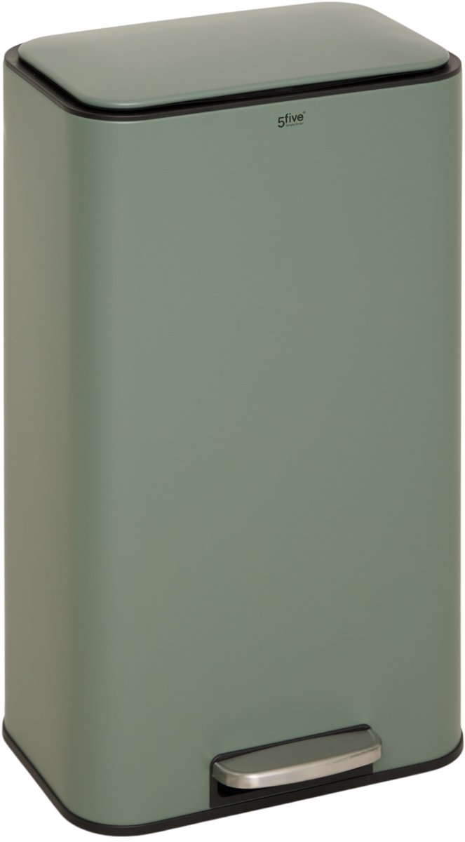 5Five Delta Afvalemmer - Soft close - Antigeur actief koolstoffilter - Uitneembare emmer - 30L - Groen
