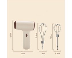 1 stuk - Oplaadbare handklopper voor keuken - Khaki kleur - ABS kunststof behuizing - Multifunctioneel apparaat voor slagroom - taartdeeg en melkschuim - Geschikt voor bak‑ en koffiebereiding bij thuisgebruik