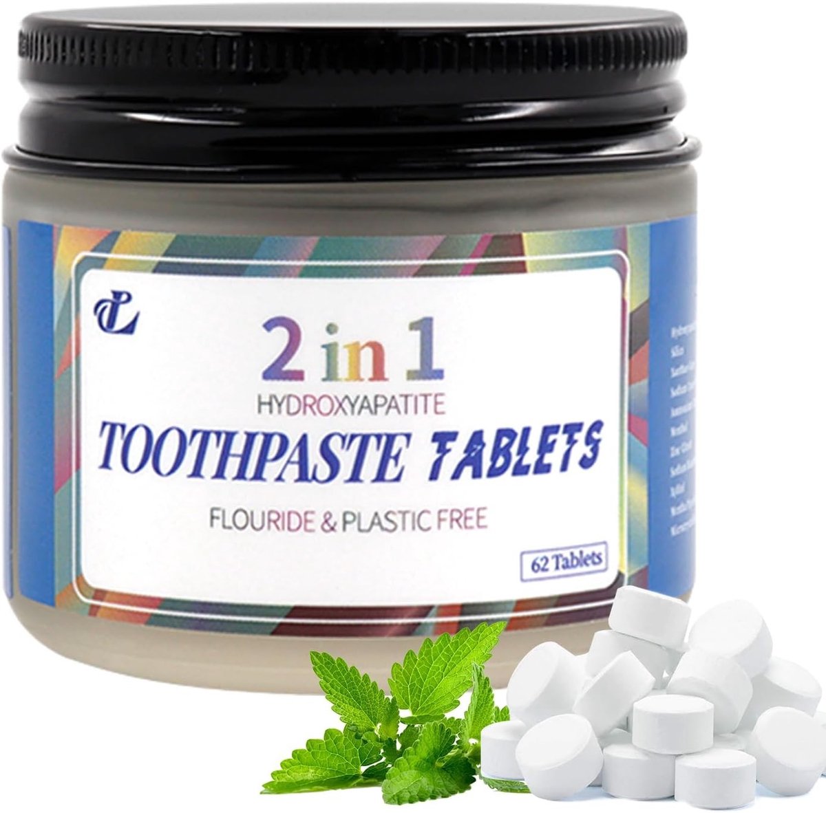 Kauwtabletten voor tandenpoetsen, fluoridevrije natuurlijke tandpasta met hydroxyapatiet en gezonde ingrediënten