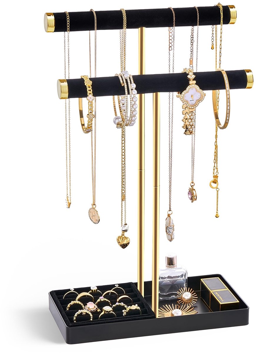Elzusha - 2-Laags Sieraden Organiser met Verwijderbare Tray