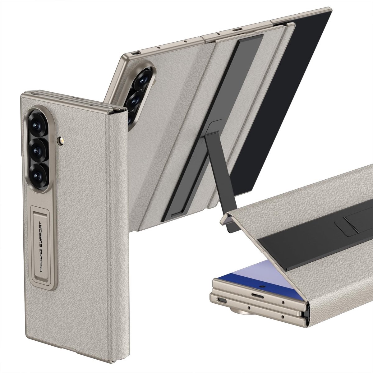 Elzusha - Leer Flip Case voor Samsung Galaxy Z TriFold