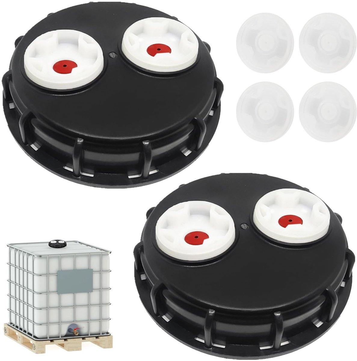 Elzusha - IBC Tankdeksel Set van 2 met Ventilatieopeningen