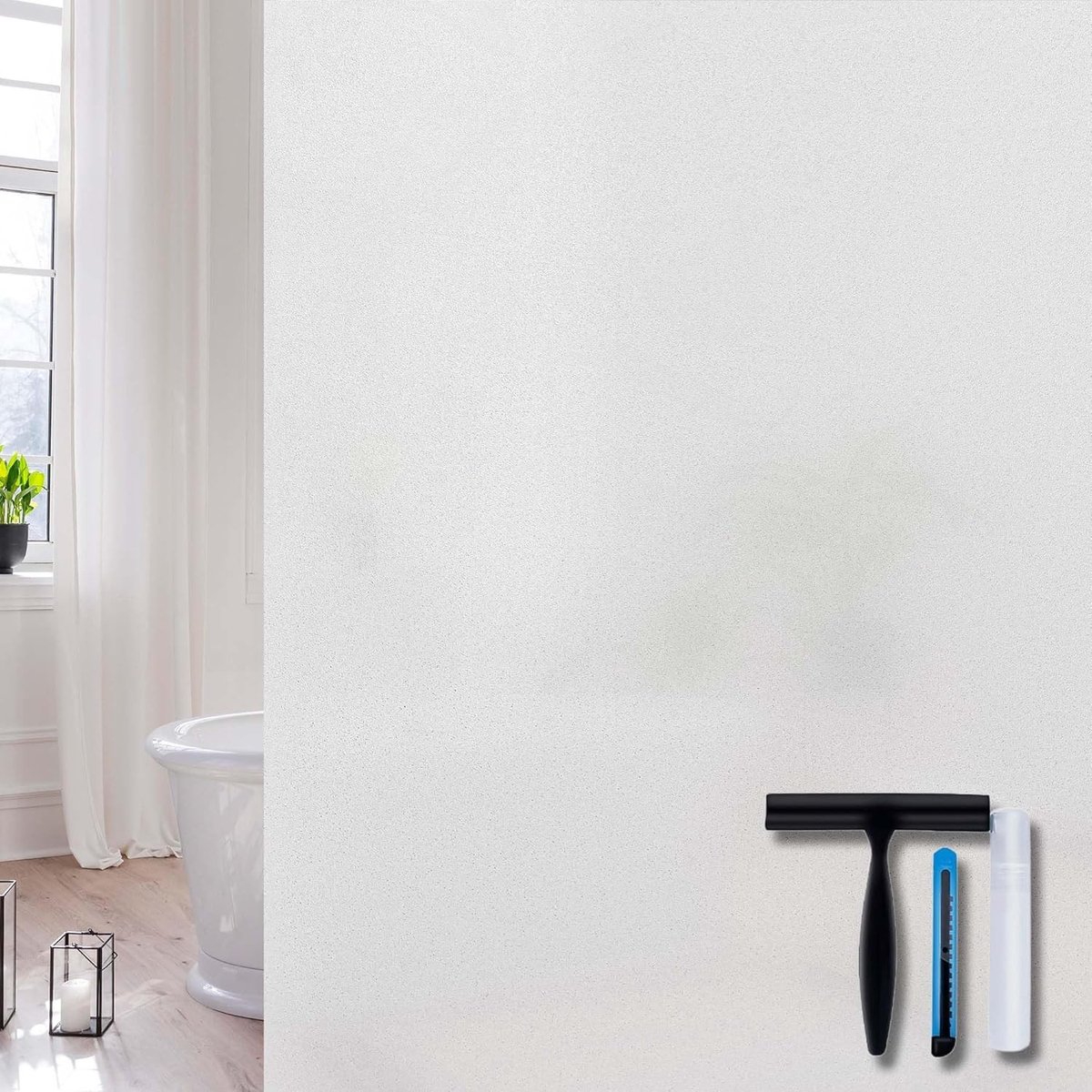 Anti inkijk raamfolie - Frosted Pure - 90 x 200 cm - Matglas uiterlijk - Privacy en energiebesparing voor thuis
