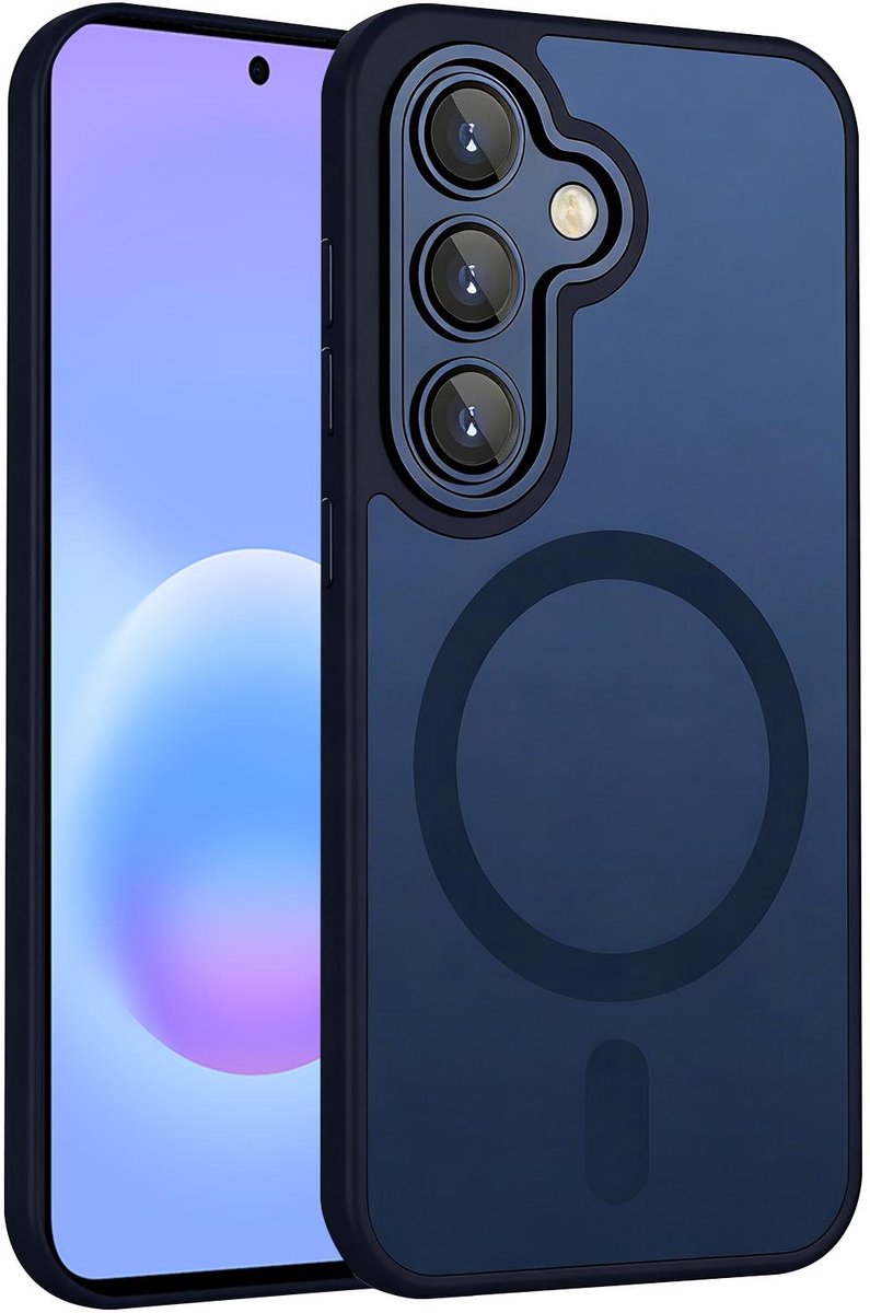 XDcase Skin Feel Transparant Mat Hoesje met MagSafe magneet & Lensbescherming – Samsung Galaxy A57 5G Midnight Blue