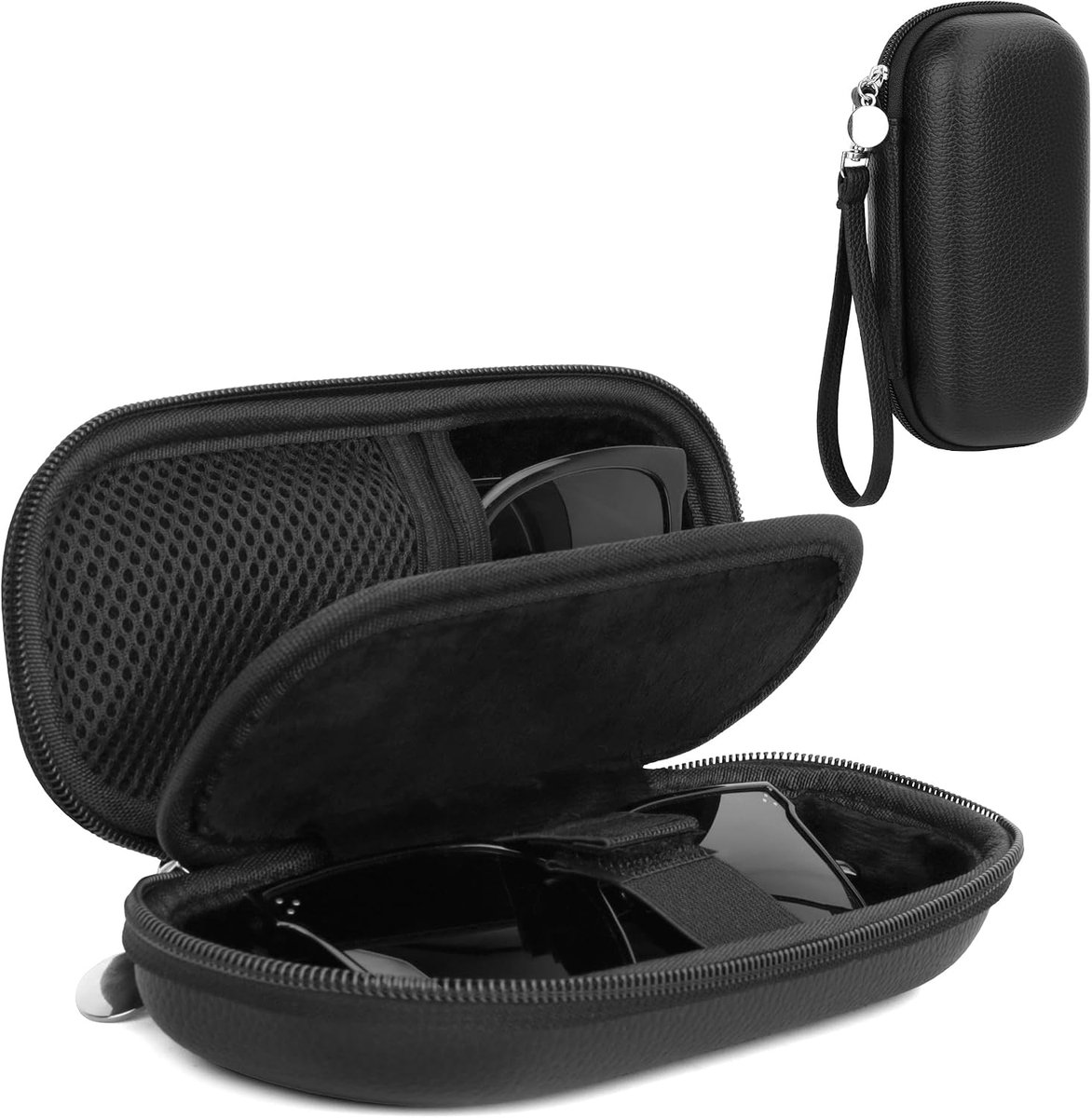 Portable Glasses Case for Women and Men, Double Glasses Case - ShopVlot