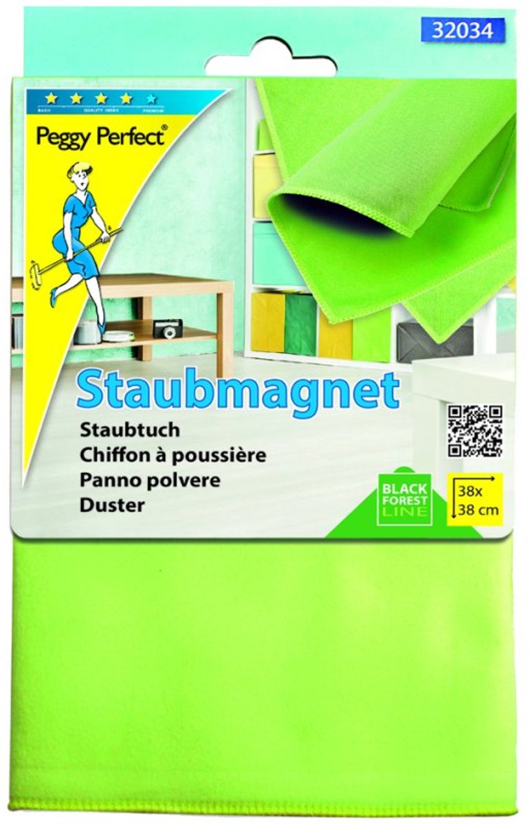 Peggy Perfect stofdoek staubmagnet, groen, 380×380 mm, wasbaar 60°C