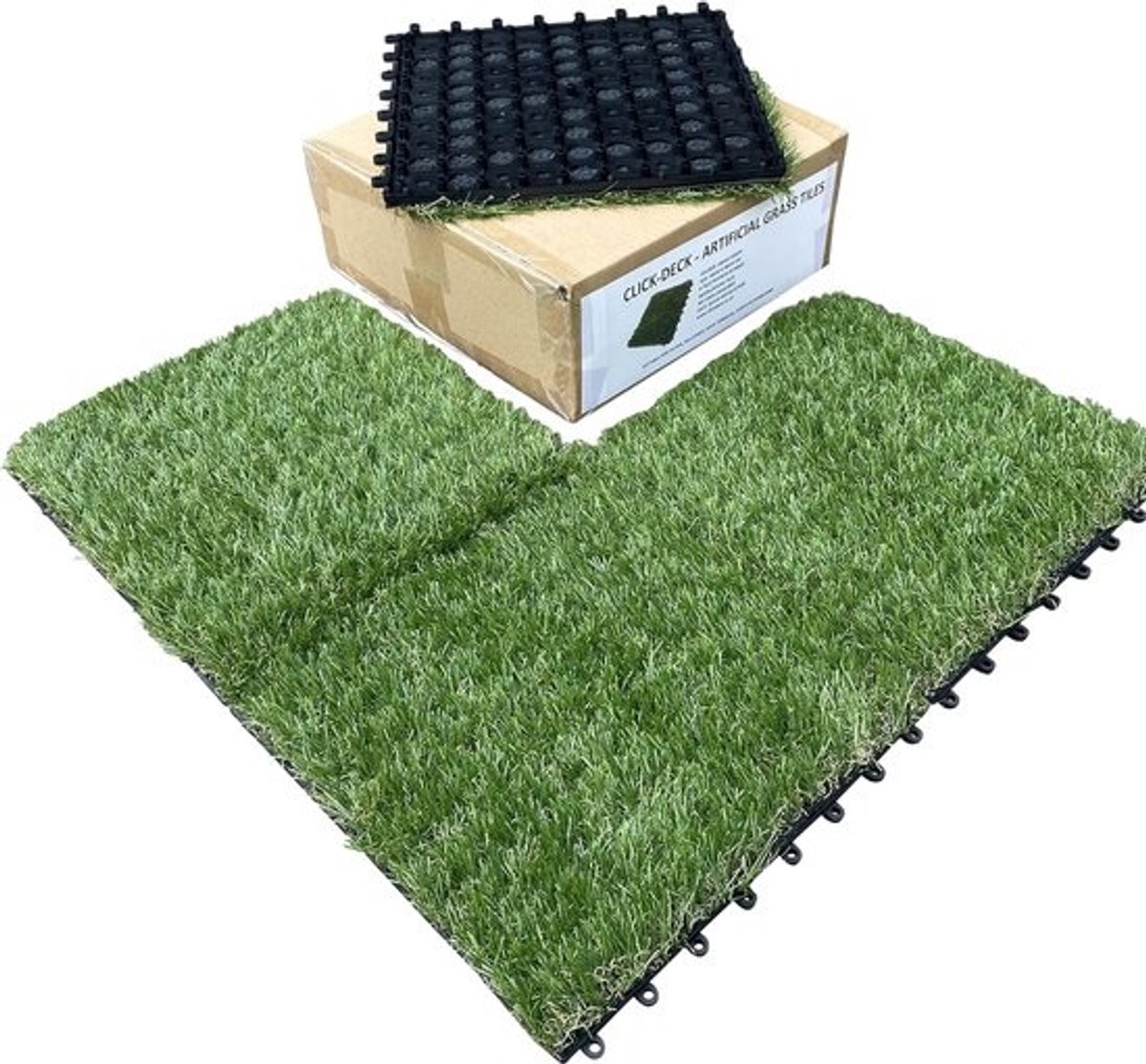 In elkaar grijpende terrastegels met kunstgras - voor balkon en terras