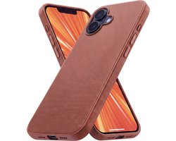 R2B Hoesje geschikt voor iPhone 17 en MagSafe - TechWoven Stijl - Telefoonhoesje – GSM Hoesje - Inclusief Screenprotector - Bruin