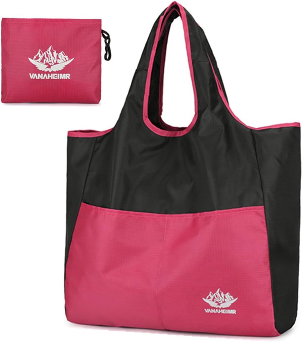 SamHeng Foldable Tote Bag for Women Large Capacity Shoulder Bag Portable Sports Bag Outdoor Weekender Lightweight - ShopVlot