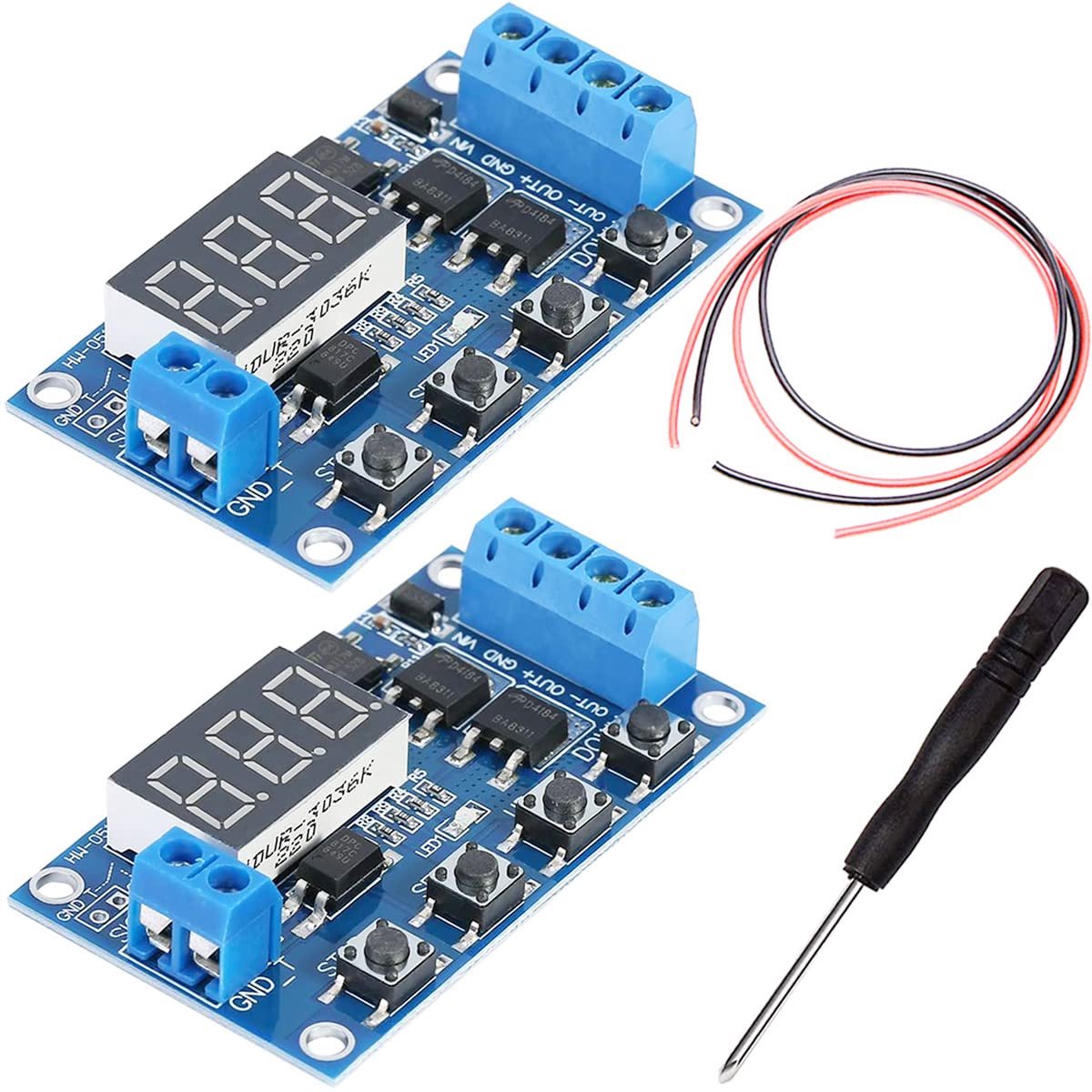 2pcs Time relay 230V - interval 12V control switch 5V - 36V digital LED relay board timer delay module with - ShopVlot