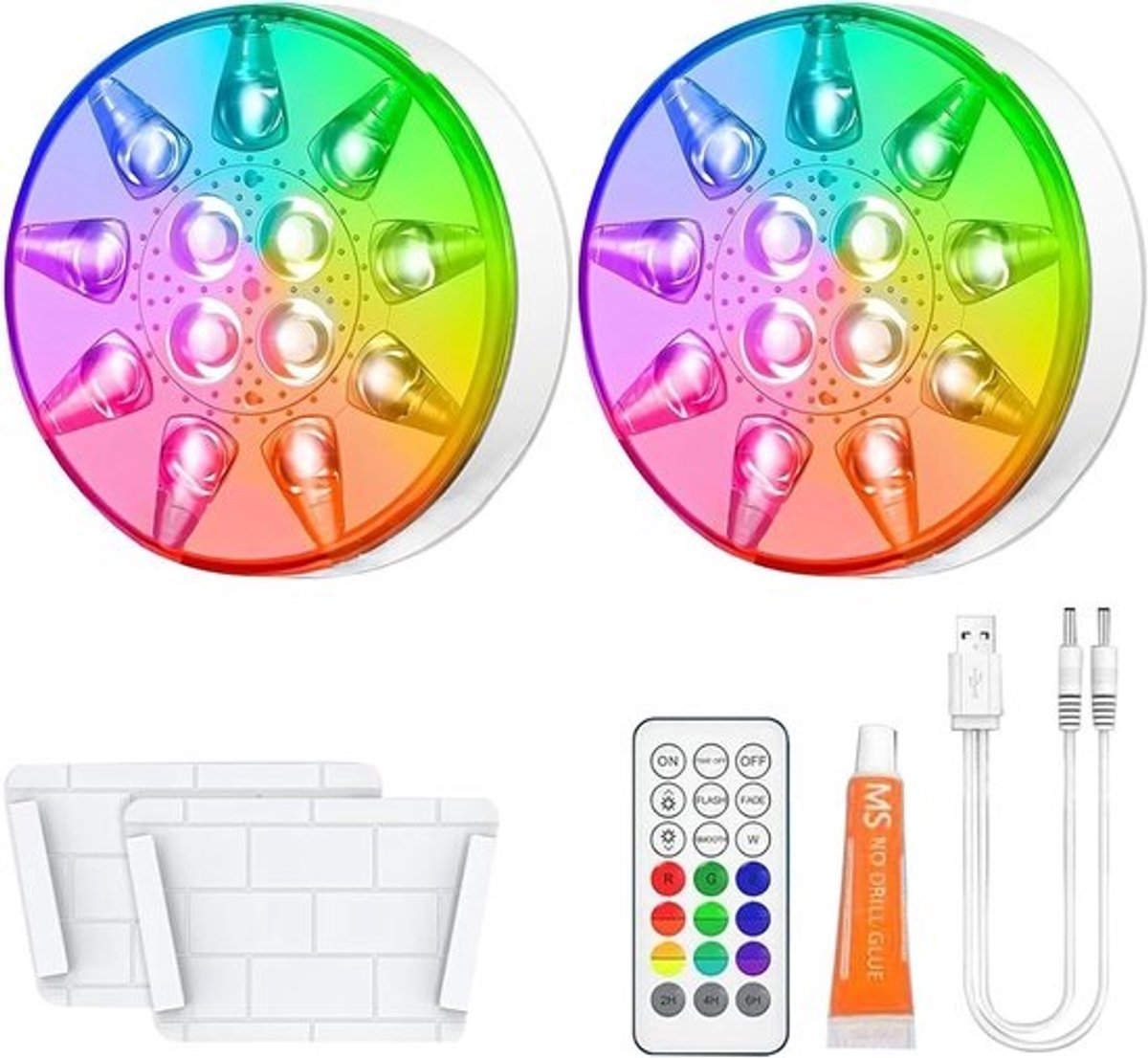 Zwembadverlichting – Oplaadbare lampen – Voor buitenverlichting – IP68 waterdicht – 2 stuks – 16 kleuren Zwembadverlichting – Oplaadbare lampen – Voor buitenverlichting – IP68 waterdicht – 2 stuks – 16 kleuren