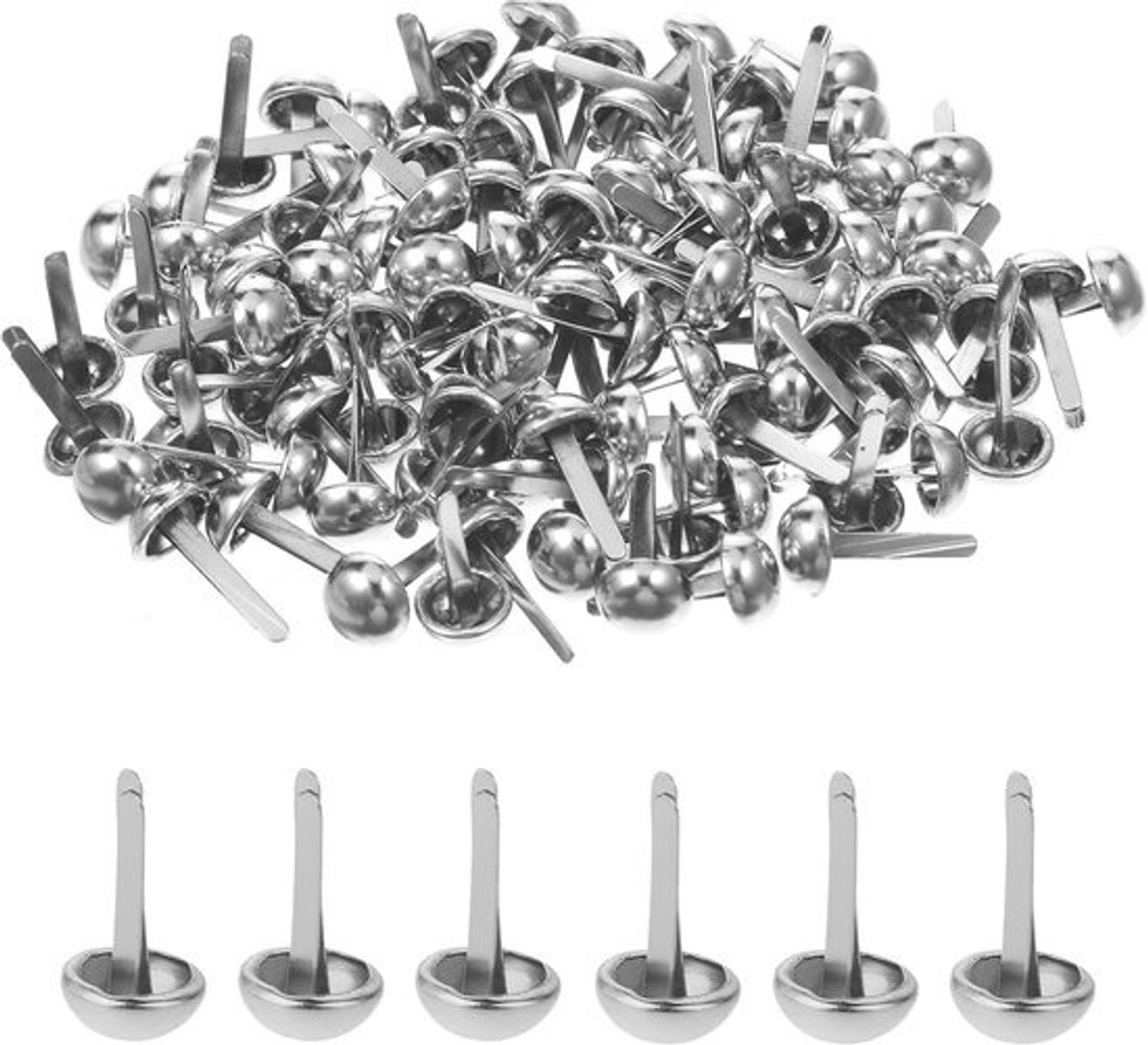300 ronde hoofdklemmen - Mini-brads voor papier en documenten
