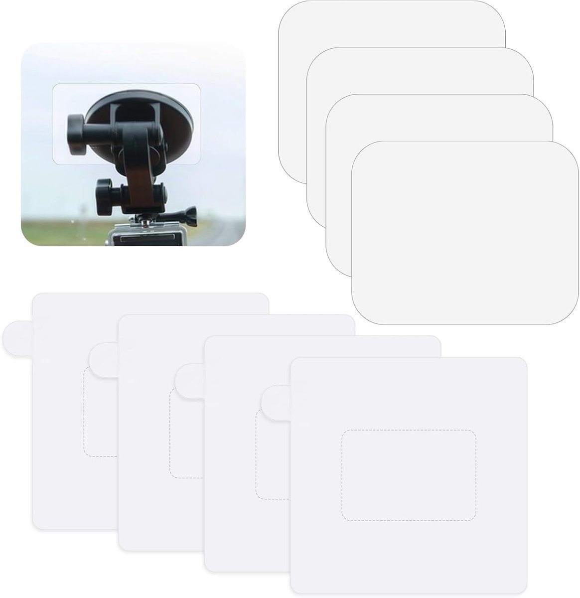 8 stuks dashcam elektrostatische stickers transparante statische folie - ShopVlot