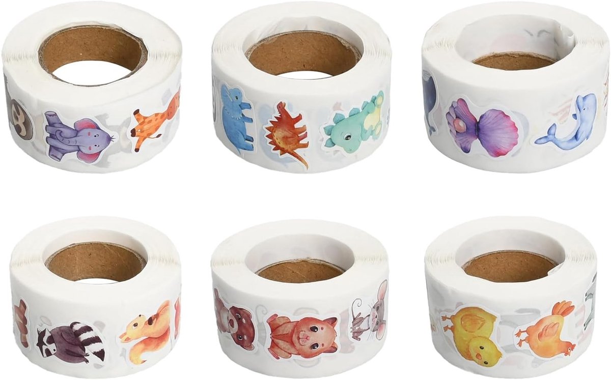 Schattige 3000-delige kinderstickers, grappige dierenstickers voor bagage, bekers en enveloppen, inclusief dinosaurusstickers