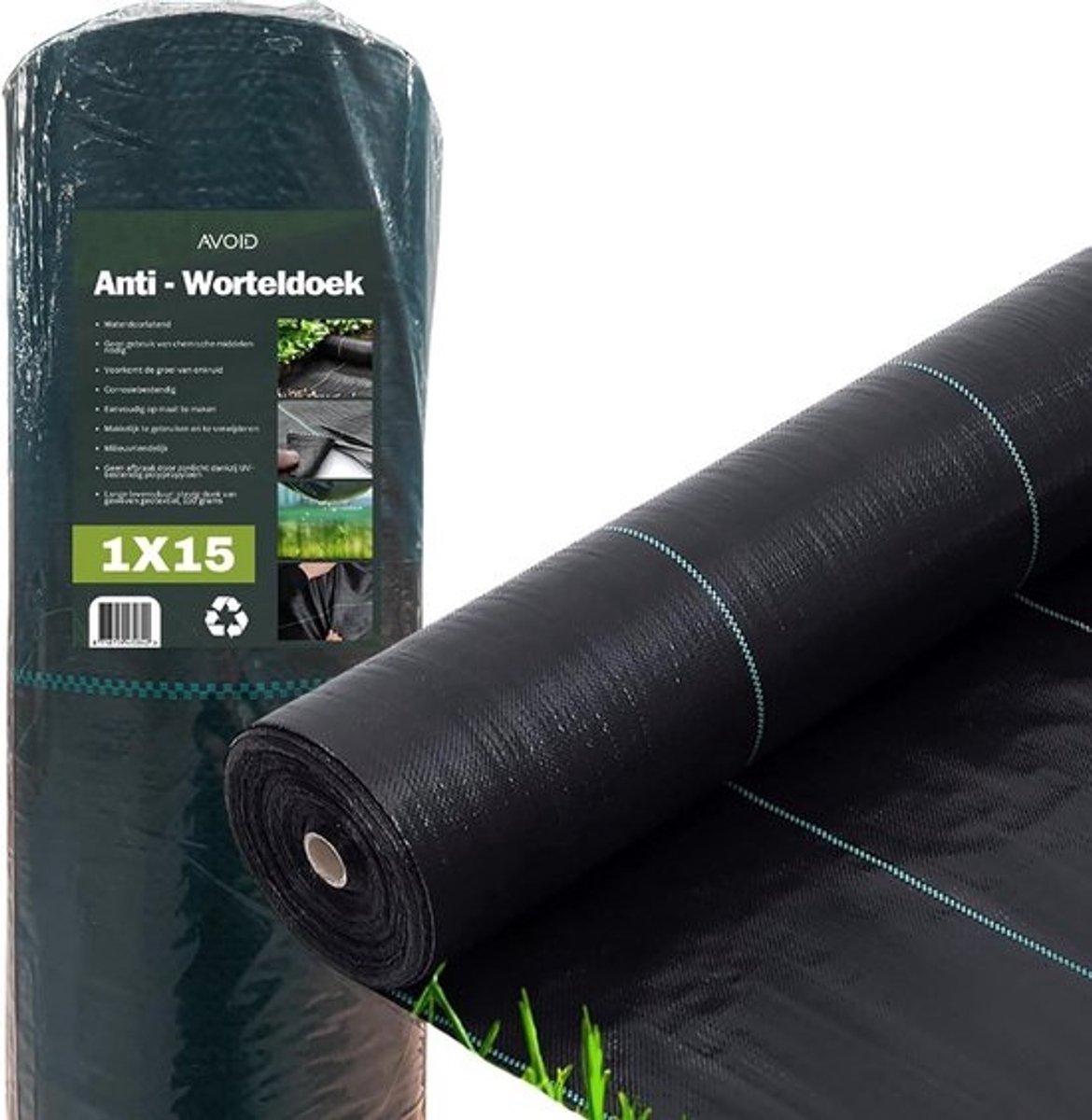 Sterk anti-onkruiddoek, worteldoek - 2 x 5 m - Waterdoorlatend gronddoek - 110 gr/m²