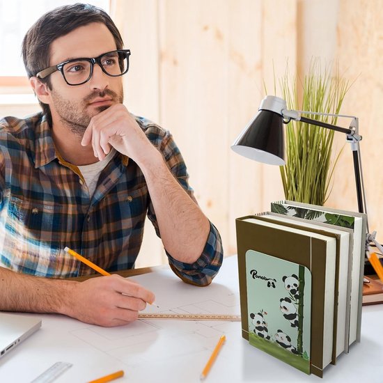Creatieve Panda Boeksteunen van Metaal, Schattige Dierenontwerpen, Antislip en Stevige Boekorganizer voor School, Thuis en Kantoor, Perfect Cadeau voor Kinderen en Studenten — afbeelding 4