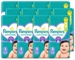 12 x Pampers – Luiers – Active Baby Maat 3 – 54 Luiers - Voordeelverpakking - 12 stuks
