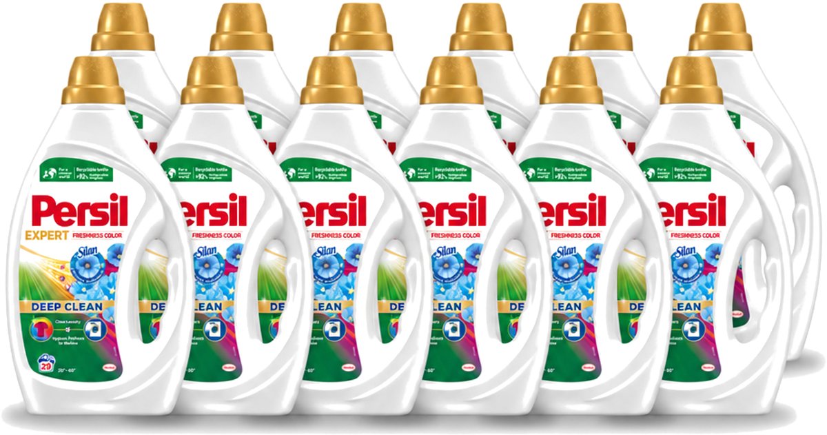 12 x Persil Expert - Vloeibaar wasmiddel - Gekleurde Was - Silan Boosted Freshness - 29 Wasbeurten - Voordeelverpakking - 12 stuks