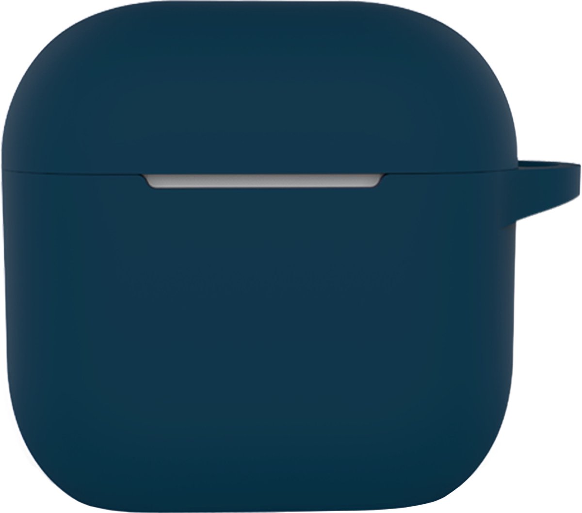 Hoesje - Geschikt voor Apple AirPods 5 - met Clip - Siliconen Hoes - Silicone Case Cover - Navy