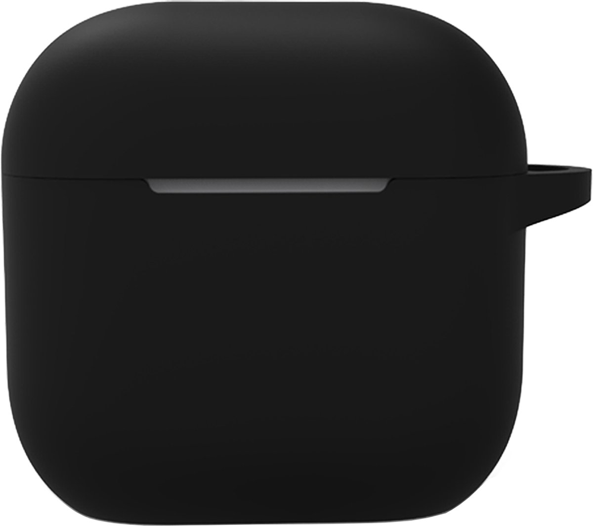 Hoesje - Geschikt voor Apple AirPods 5 - met Clip - Siliconen Hoes - Silicone Case Cover - Zwart
