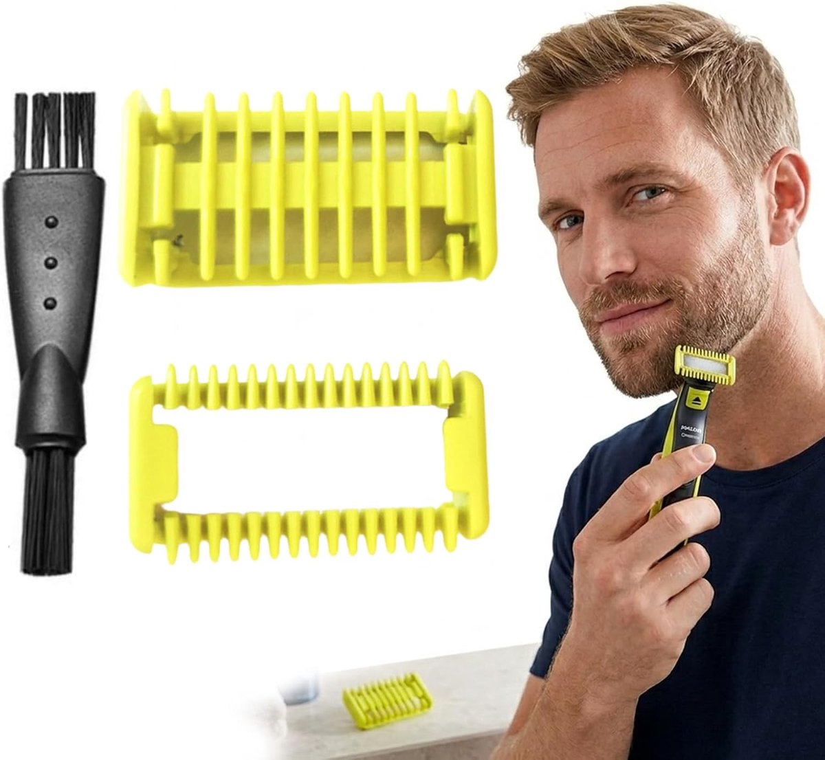 Pack of 2 Trimming Attachments Compatible with & Pro 360 Replacement Blades, Brush Set Including Cleaning Brush for - ShopVlot
