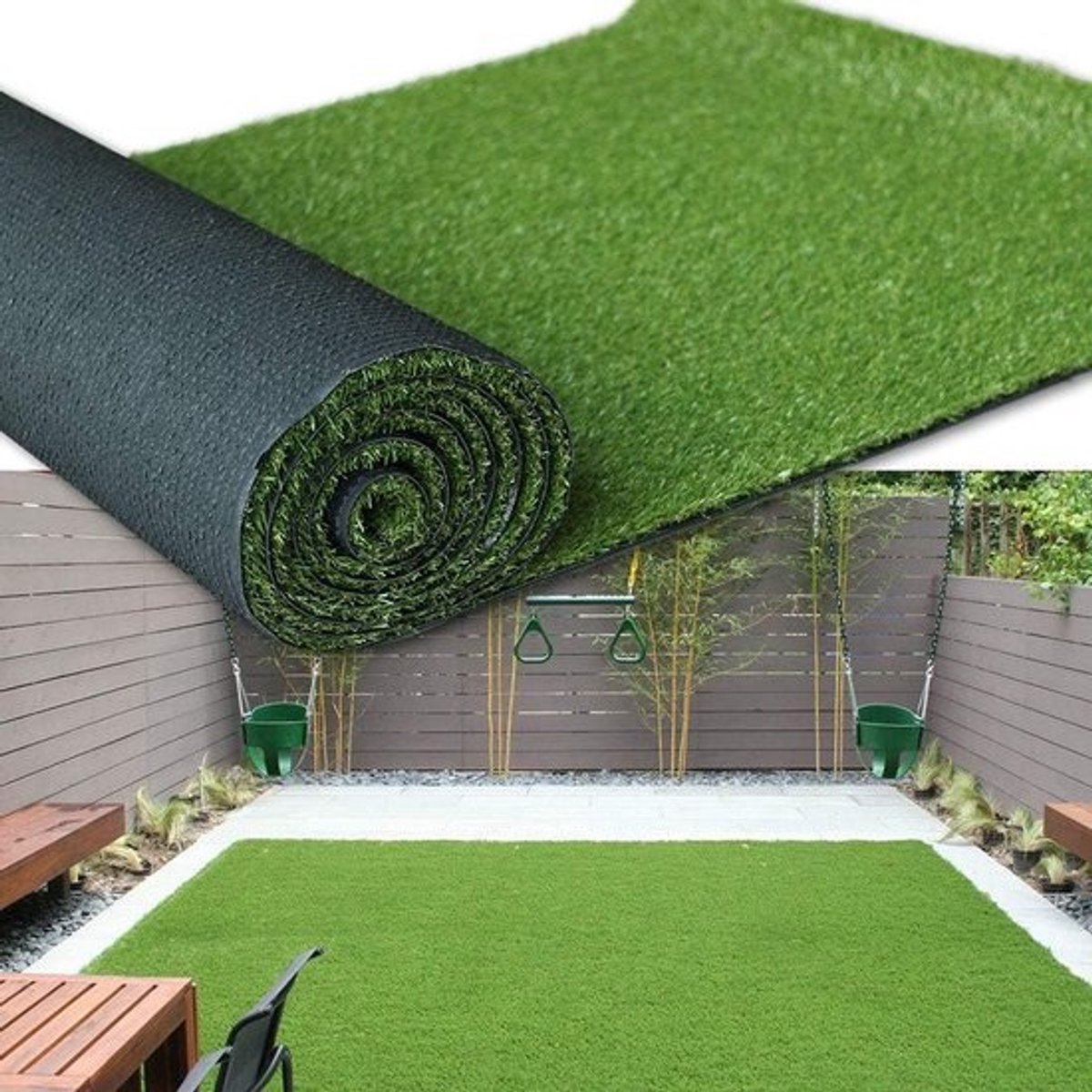 Kunstgrastapijt - Valse grasmat - Tuindecoratie - Realistisch uiterlijk - 152 x 305 cm - Groen