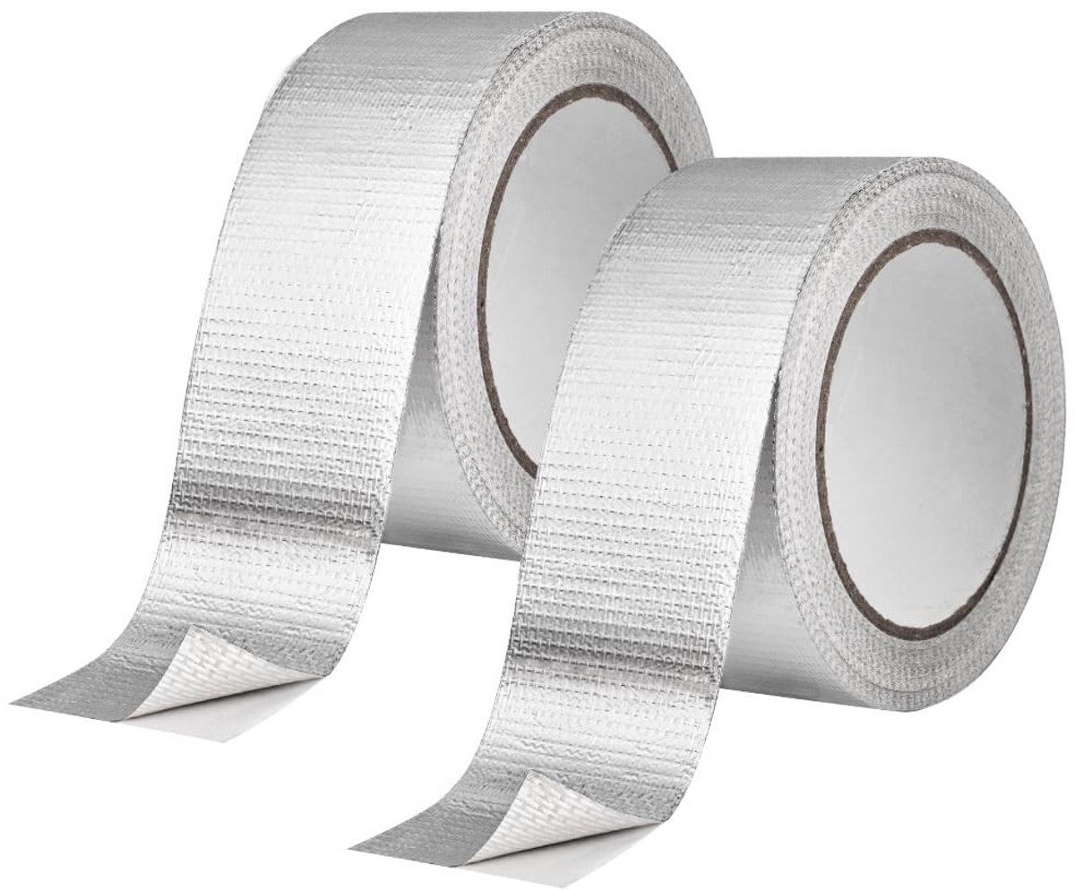 Versterkte Aluminium Folie Tape 50mm x 20m - Zelfklevend, Warmtebestendig en Waterdicht voor Huishoudelijke Reparaties, Pijpisolatie en Industrieel Gebruik
