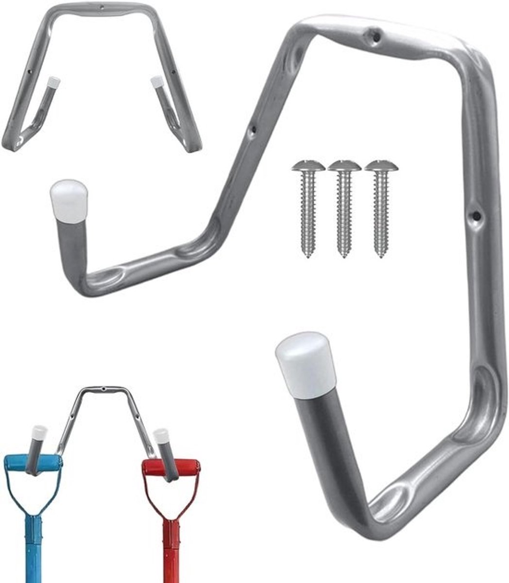Wandhouder - ladder - Opbergrek - garage - Orde scheppen - Rubberbescherming - 33.7x22.5x17.1 cm - Uniek