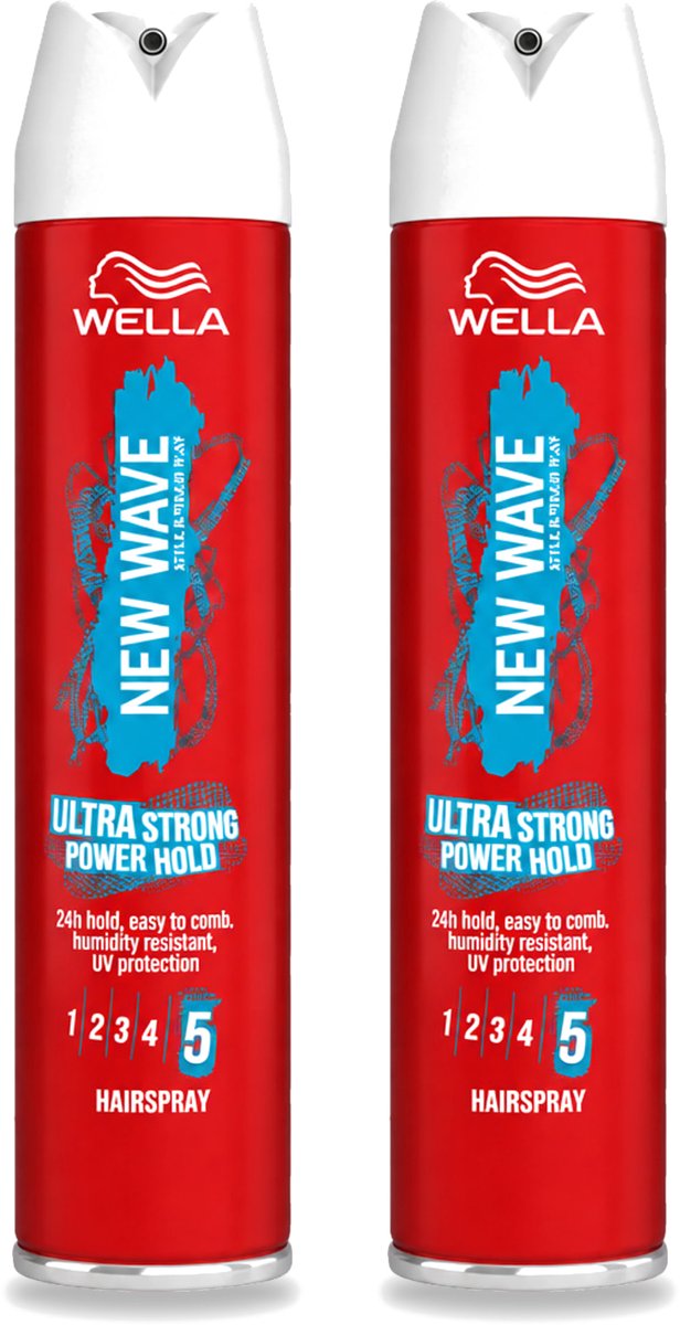 2 x Wella – New Wave Rock’n Hold Ultra Strong – Haarspray – 250 ml - Voordeelverpakking - 2 stuks