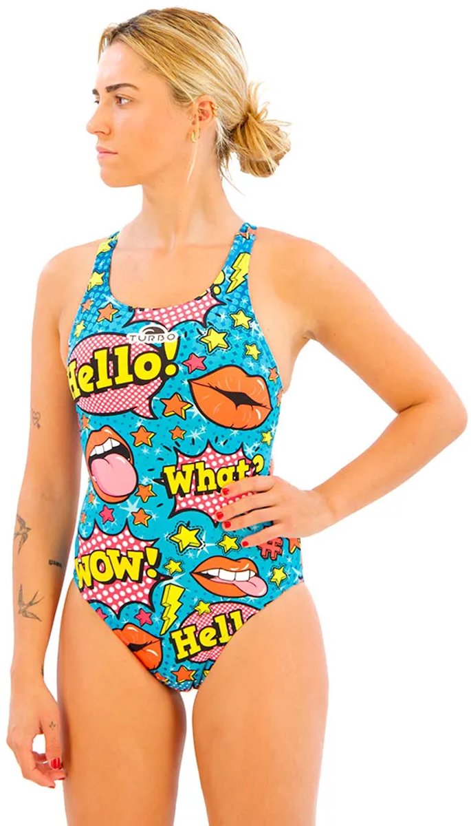 Turbo Pop Comic Zwemkleding Veelkleurig 5XL Vrouw Royal
