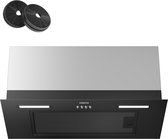 CIARRA VMB6926A - A+++ 704 m³/u Inbouwafzuigkap 60 cm Onderbou afzuigkap, Recirculatie & Luchtafvoer incl. Koolstoffilter met LED zwart