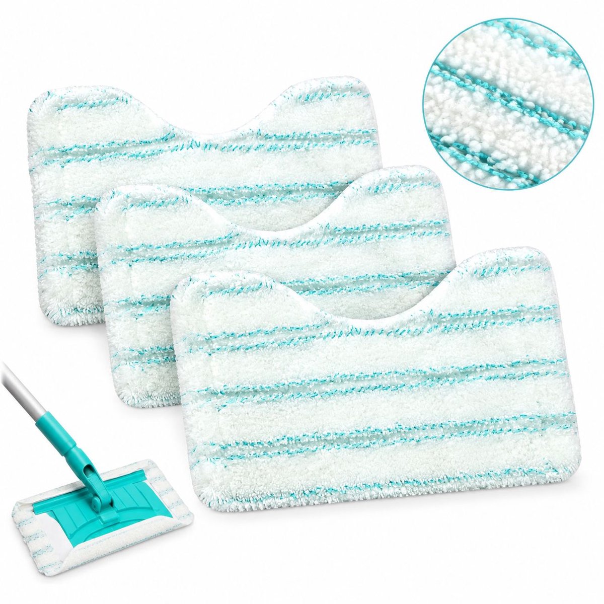VHV - Herbruikbare microvezeldoeken - 4 stuks - 12,5 cm - Blauw - Krachtige reiniging - Ideaal voor tegeltrekkers - voor badkamerreiniger