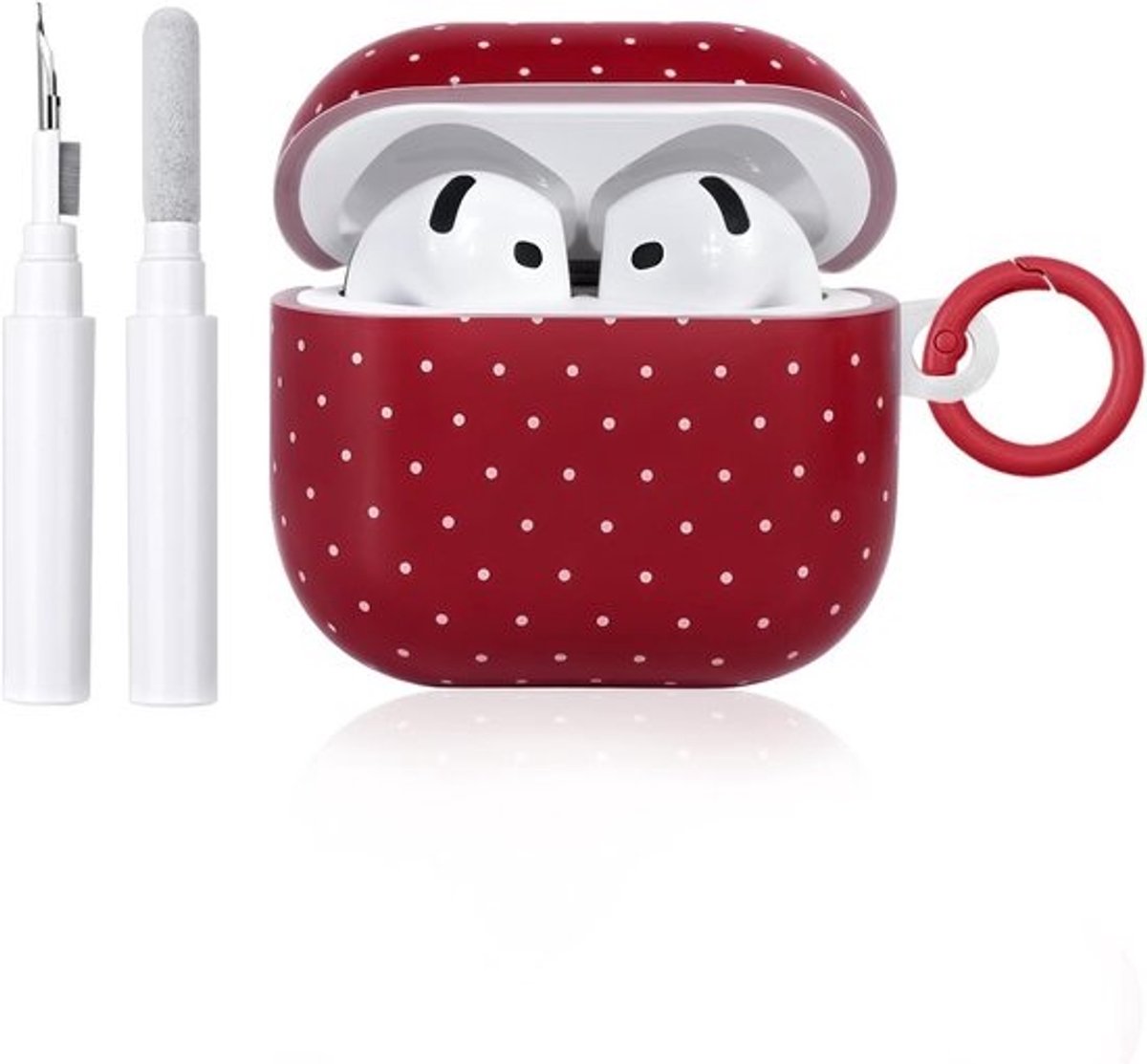 Beschermhoes voor oplaadhoesje - Accessoireset - Bescherming voor draagbare oplader - Inclusief poetskit - 22 x 13 x 1.3 cm - Rood