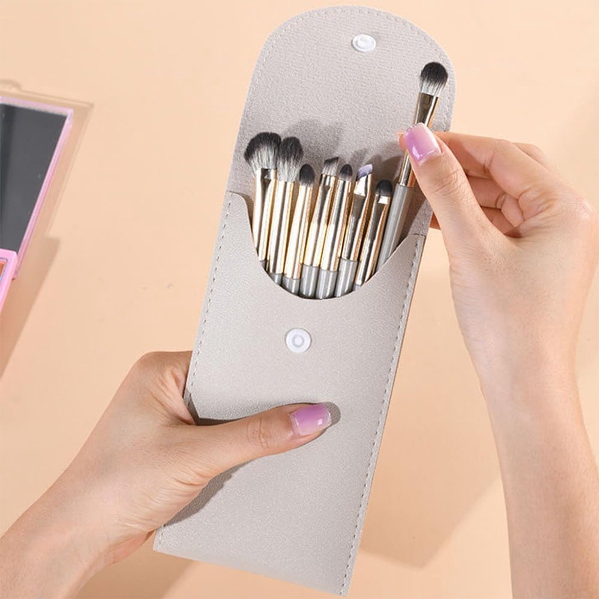 13 Stuks Make Up Kwasten Set Met Etui Make Up Brushes Gezicht en Ogen Beauty Cosmetica Kwasten Set Voor Foundation - ShopVlot