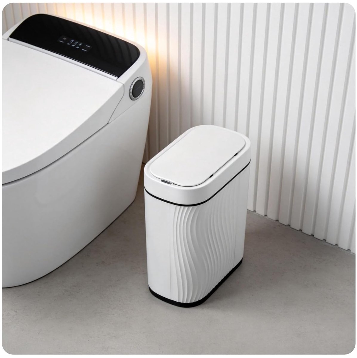 SnelShoppen - Automatische Prullenbak met Sensor, 8 Liter, Elektrische Afvalbak met Deksel voor Keuken en Badkamer, Waterdicht/Odeurproof, Witte Afval