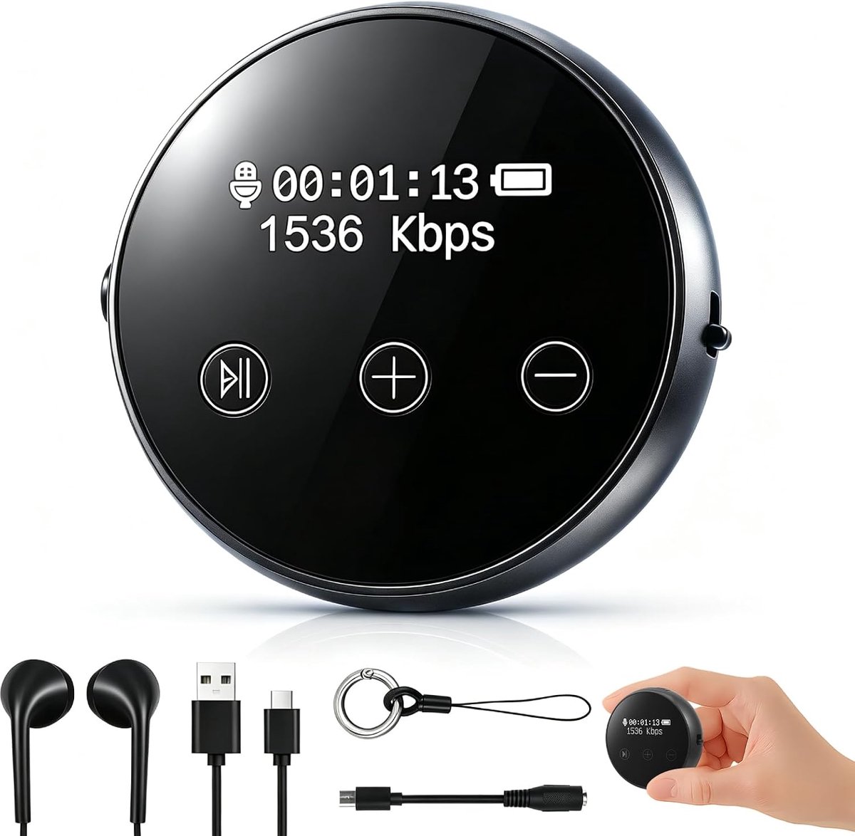 64GB Digital Dictation Device with DSP Triple Noise Cancellation, 20 Hours Continuous Recording, Voice Activated - ShopVlot
