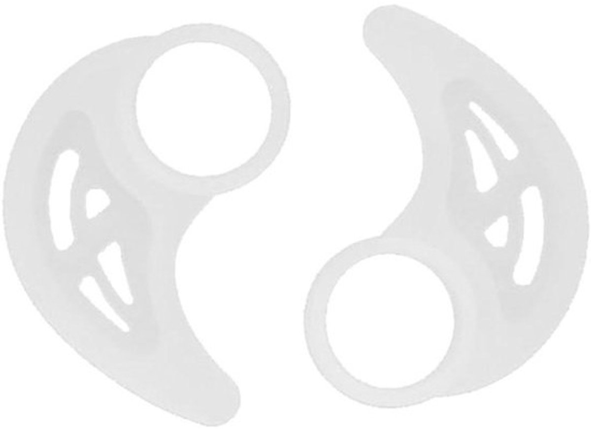 Oordopjes met oorhaak - Siliconen haakclip - Voor sporten zonder verlies - Voorkomt het stethoscoopeffect - 97 mm binnendiameter - Wit