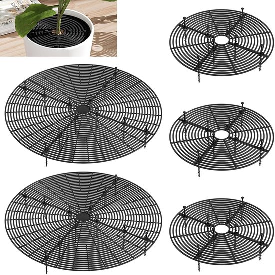 Set van 5 plantenpotroosters, 30 cm + 52 cm, bescherming voor bloemenpotten, kattenafscherming, snijbaar en duurzaam