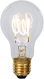 Ampoule avec verre transparent, filament en spirale et culot E27.
