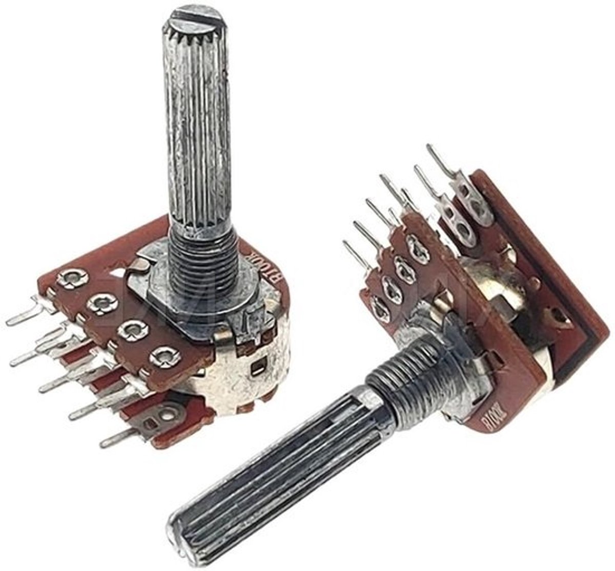 Potentiometer WH148 - Variabele weerstand - Voor het aanpassen van elektronische circuits - 8-polig ontwerp - 30 mm greep - Zilverkleurig