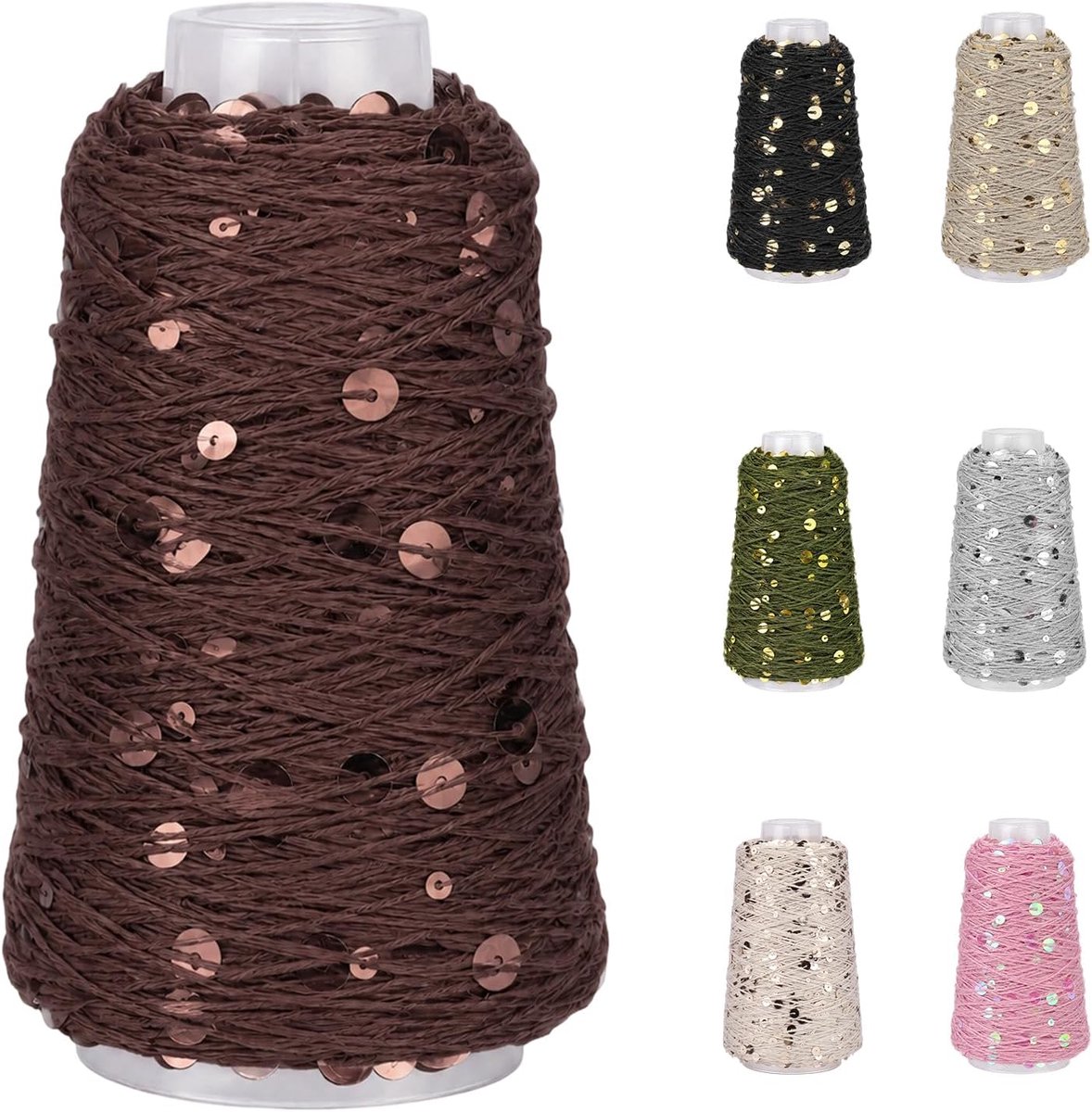 Glittergaren 250g 1010m, katoen, roodkoffie 126#