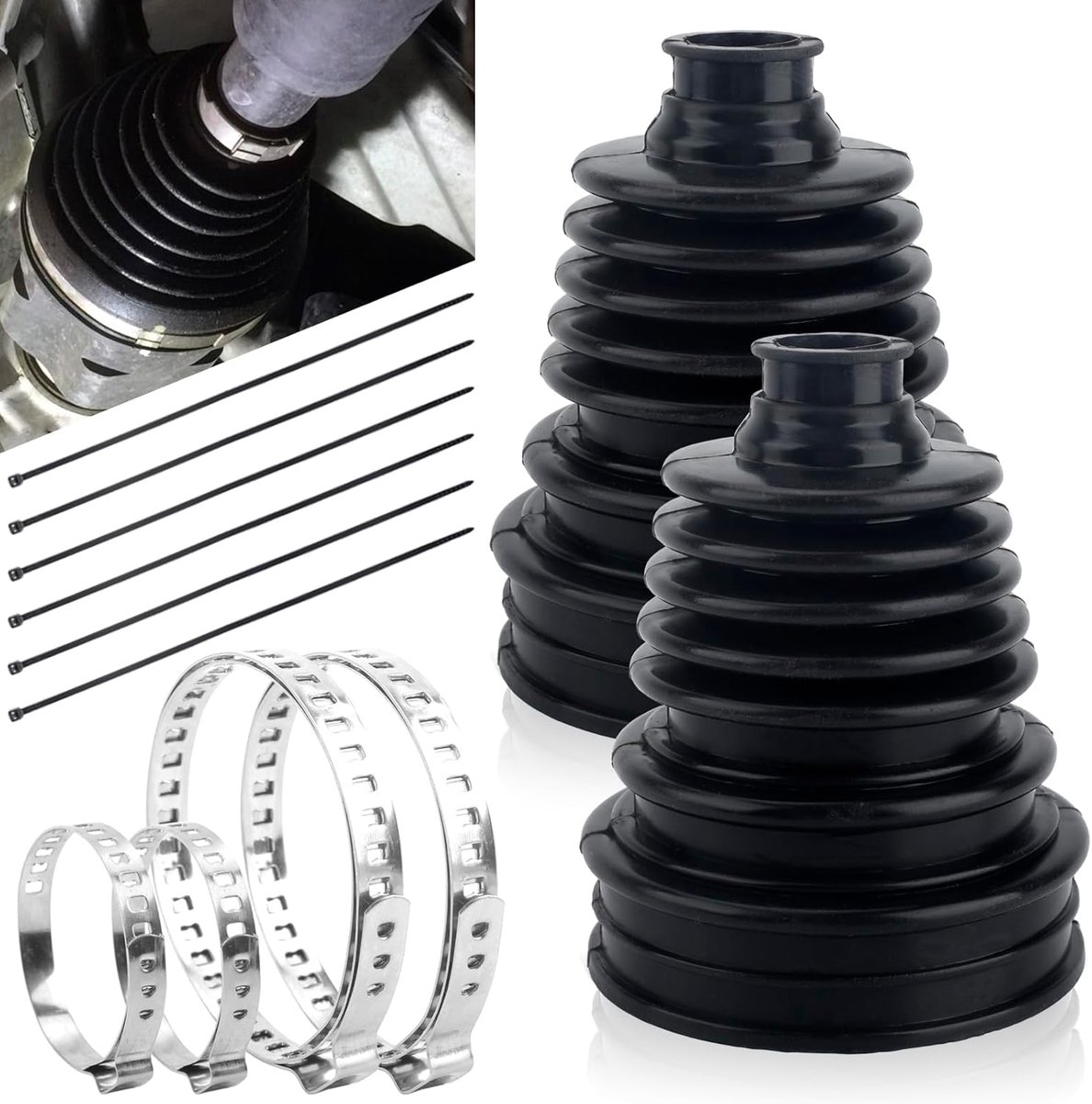 CV boot kit 2 stuks - universele split CV boot set - met roestvrijstalen klemmen - eenvoudig te installeren voor Toyota - ShopVlot