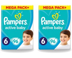 2 x Pampers - Active Baby - Luiers - Maat 6 (13-18 kg) - Extra Groot - 96 Luiers - Voordeelverpakking - 2 stuks