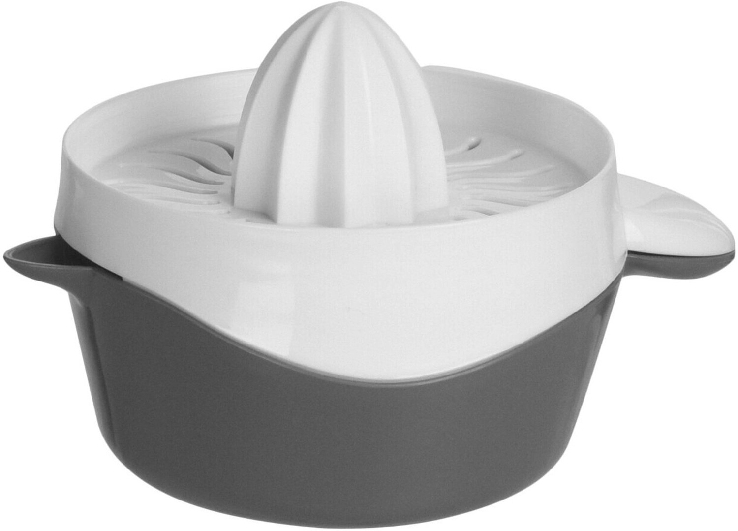 EH Excellent Houseware - Citruspers met een container met tuit, 17 x 12,5 x 10,5 cm - grijs