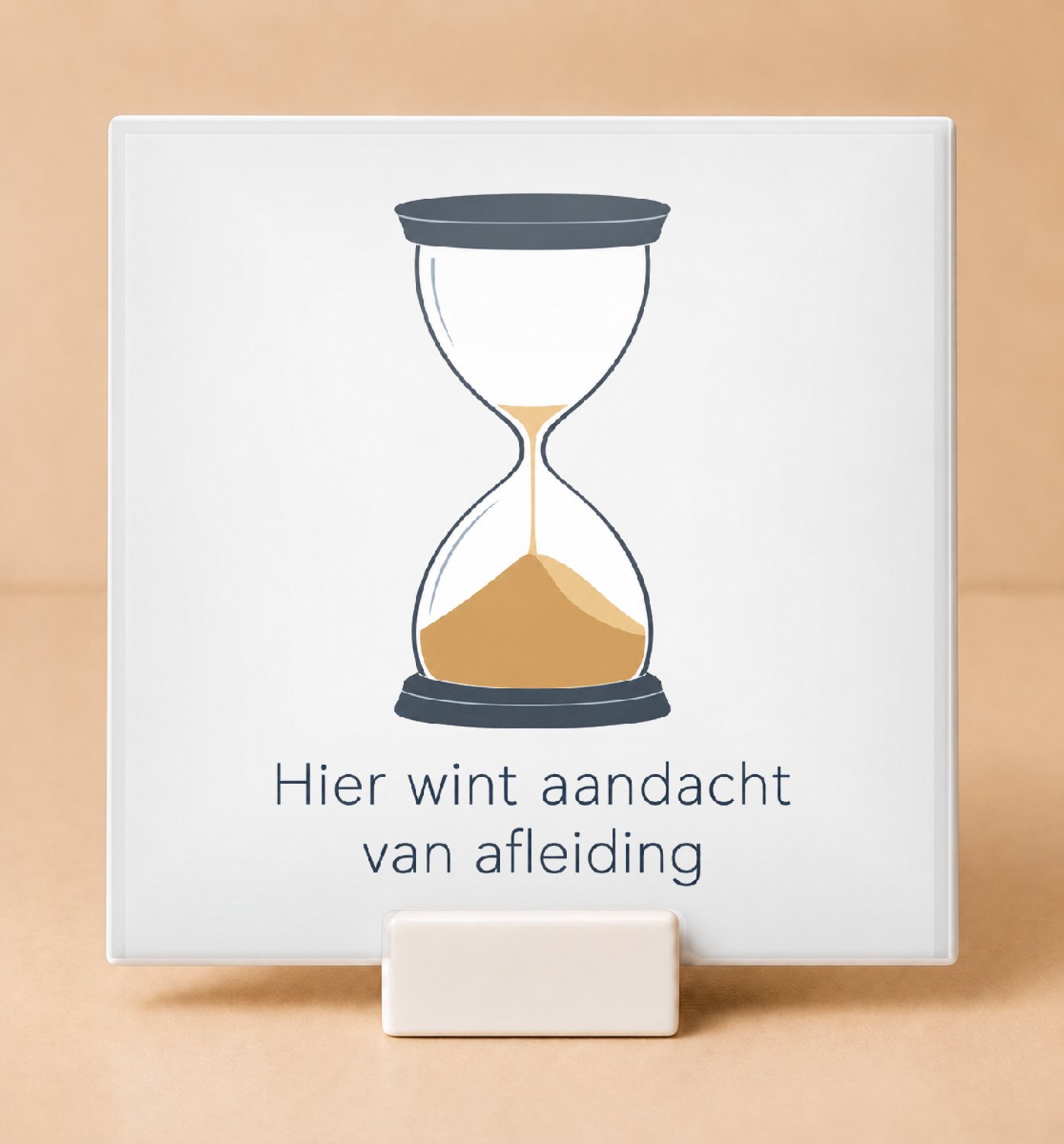 Bedruk King Vrolijke Meester van de telefoonvrije klas Tegel – Inspirerende Wanddecoratie voor Leraren en Docenten - 11 x 11 cm met houder Wit