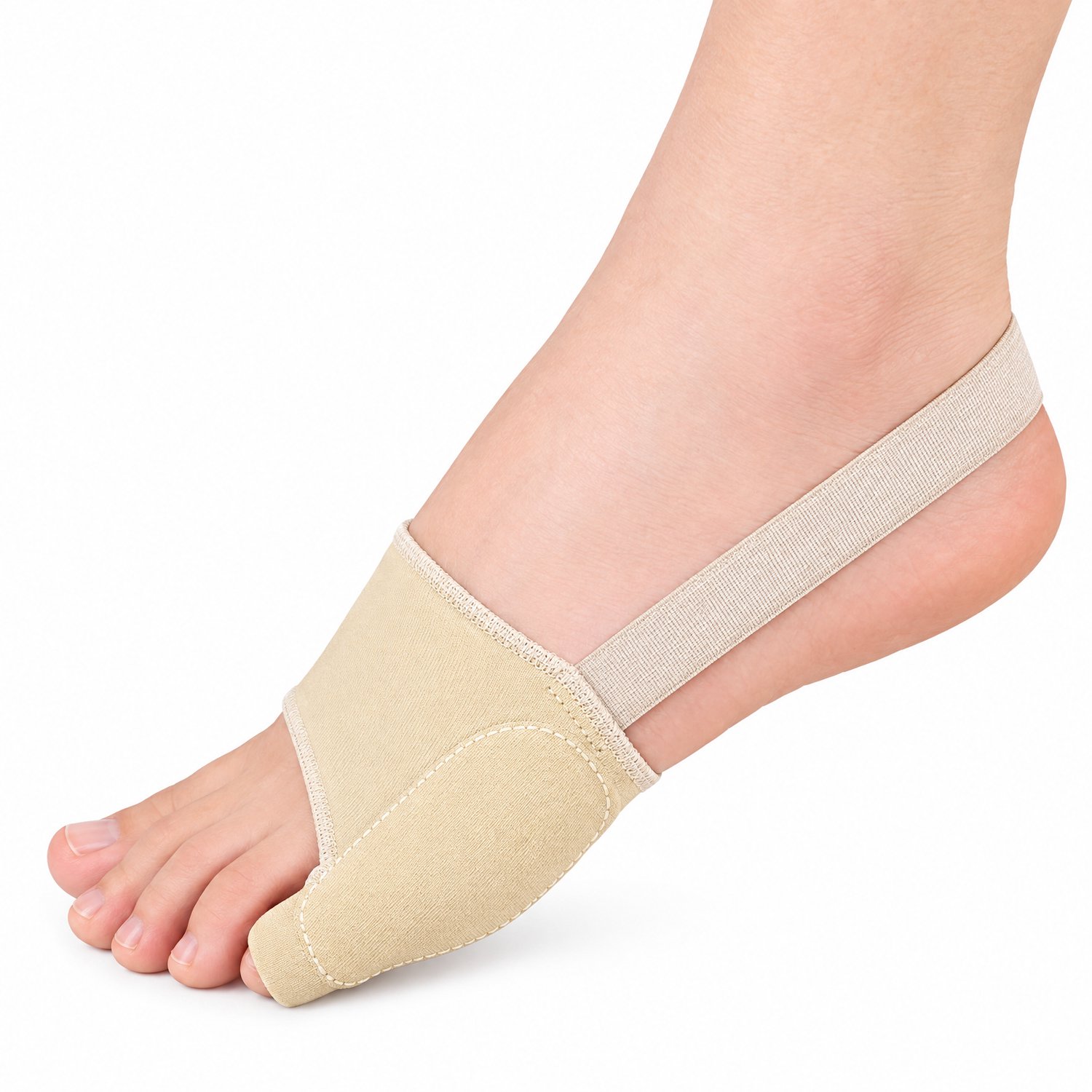 BukkitBow - Teenspreider - Teenbeschermer Kleine Teen - Teencorrector - Teen Brace - Lycra - Maat L - Beige