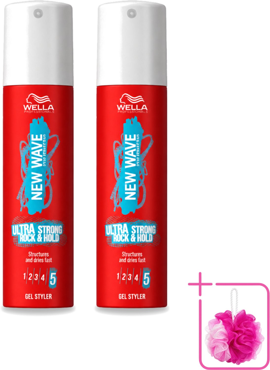 2 x Wella – New Wave Ultra Strong Rock & Hold – Haargel – 100 ml - Bulkverpakking - Haargel - Douchemop - Haargel styler