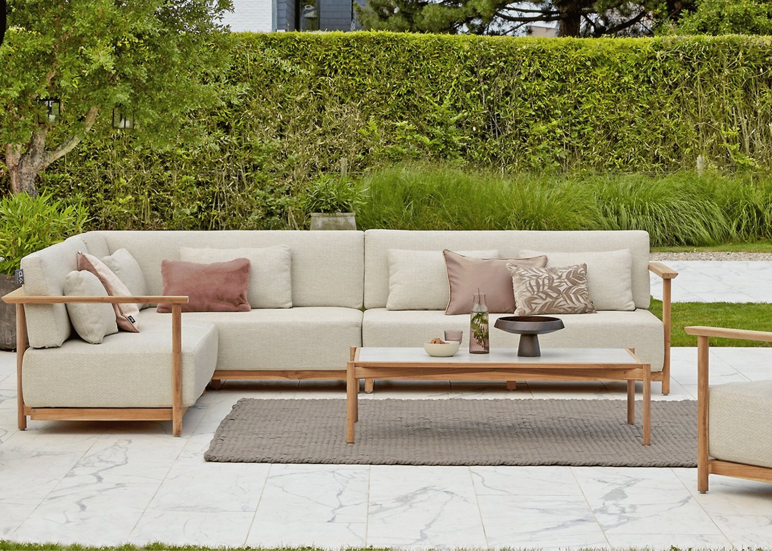 Apple Bee St. Lucia Loungeset 4-delig Links - 316 x 240 cm - Svlk Teak