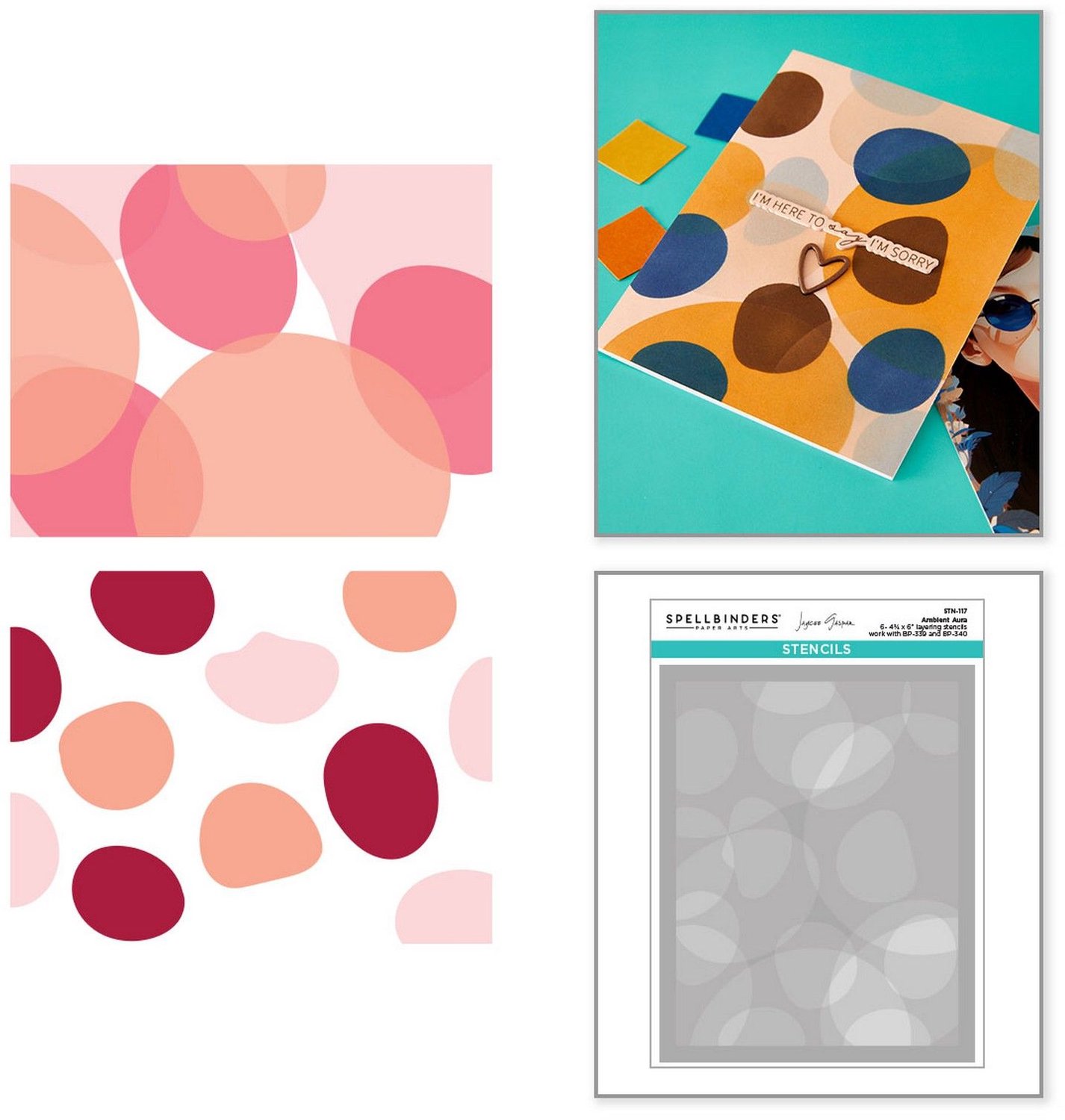 Spellbinders Stencils Ambient Aura - 6 st. - 12,1 x 15,2 cm