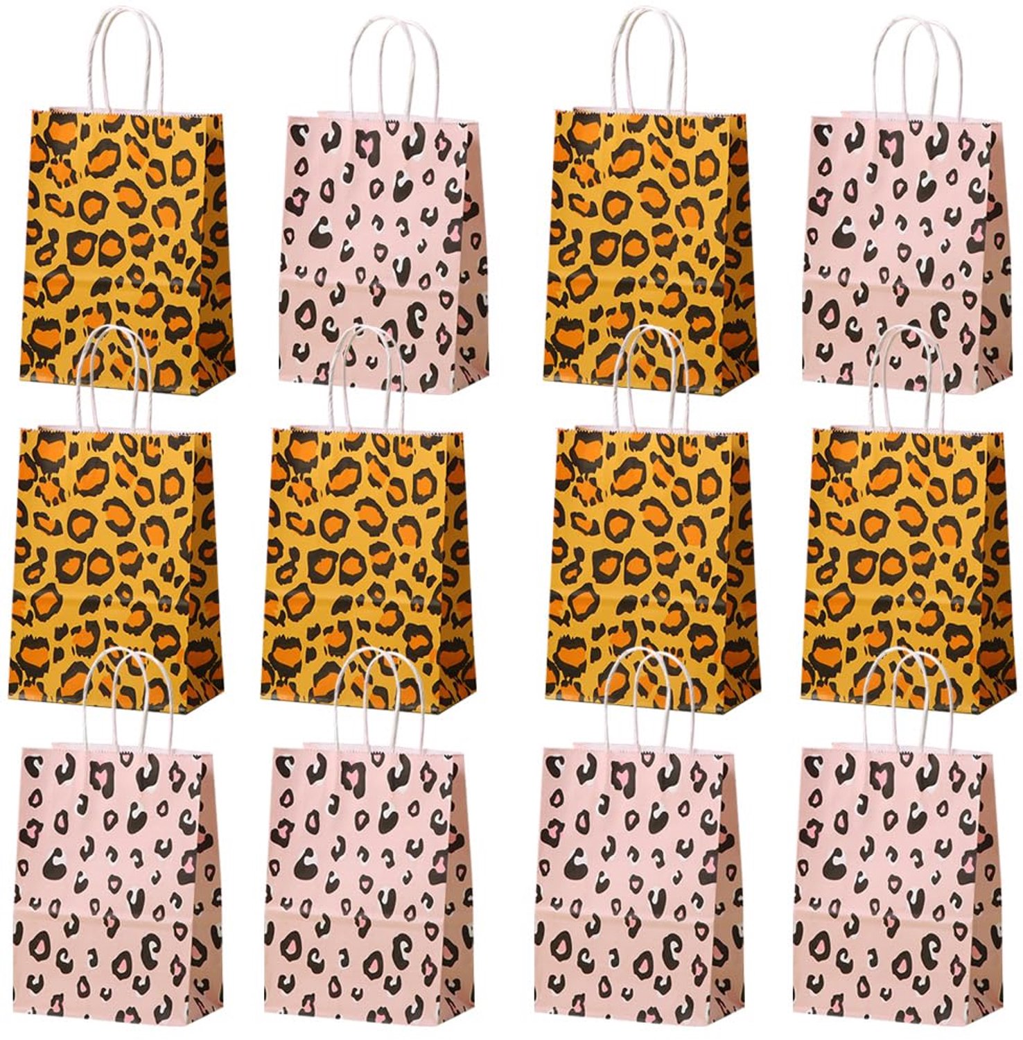 Cadeauzakjes met luipaardpatroon - papieren feestzakjes - jungle thema - voor kinderverjaardagen - Vemera